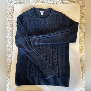 L.L Bean Women’s Navy Cable Knit Sweater
